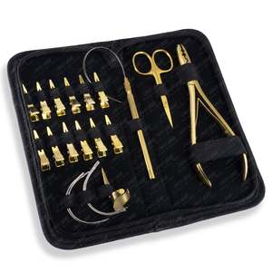 Wholesale Hair Extensions Tools 2-Hole Micro <b>Ring</b> Beads Links Plier Cutting Scissor Duck Bill Alligator <b>Clips</b> Braiding <b>Rings</b> - Product Image 1