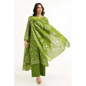 Traje de Mujer de Algodón Verde de 3 Piezas con Estampado de Césped, Conjunto de Pantalones Cortos Casuales y Formales de 2 Piezas, Largo por Encima de la Rodilla para Primavera/Verano - Product Image 3