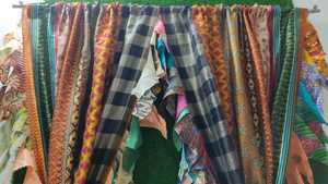 Fringe <b>Curtains</b> Door Drape Window <b>Curtain</b> Recycled Indian Silk Saree <b>Curtain</b> Boho Gypsy Hippie WallHanging Vintage Retro Window - Product Image 5