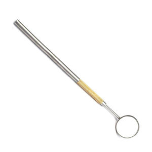 Miroir buccal dentaire en acier inoxydable allemand de haute qualité, manche plaqué or, finition polie, instrument manuel en acrylique et métal - Product Image 5
