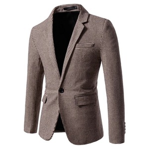 Nuevo otoño hombres Houndstooth Blazers chaquetas hombre negocios Casual Slim Fit trajes abrigos buena calidad hombre Blazers abrigos tamaño - Product Image 2