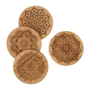 Lametierartz Juego de 6 posavasos de madera de bambú de diseño tradicional con soporte Vajilla Regalos para restaurantes - Product Image 6