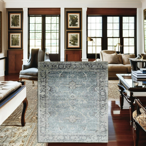 Tapis en laine et soie tissé personnalisable, style moderne, luxe léger, design minimaliste, tapis de sol pour la maison, salon, chambre à coucher, bureau - Product Image 2