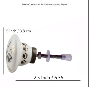 Boutons en céramique chat or marocain peint à la main poignées de meubles industriels pour appartement salon commode-Installation facile - Product Image 3