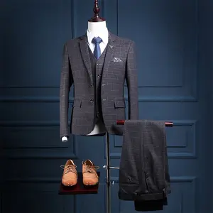 Blazer Slim Fit personnalisé pour hommes ensemble de deux pièces trois pièces smoking formel à revers pointu avec fermeture éclair pantalon nouveau et dernier modèle - Product Image 1