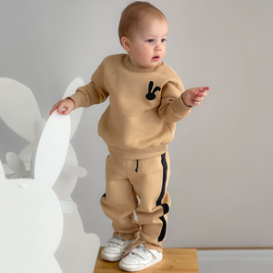 Chándal Informal Ligero y Transpirable de Diseño Personalizado al por Mayor, Sudadera con Capucha de Invierno, Ajuste Regular para Bebés Niños - Product Image 3