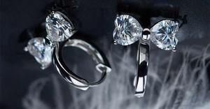 Boucles d'oreilles pendantes en argent sterling 925 avec moissanite en forme de nœud, élégantes et serties de pierres, pour femmes, fabrication de bijoux personnalisés, bijoux fins - Product Image 2