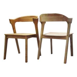 Chaise de café en teck massif, fabriquée à la main en Indonésie, naturelle, finement poncée - Product Image 1