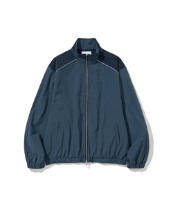 100% <b>Vintage</b> Colorblock <b>Nylon</b> Stand Collar Zip Up Lightweight Sport Windbreaker Jacket for Men - Product Image 1