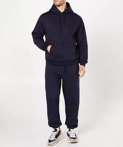 Sweat à capuche en molleton de coton uni pour homme avec poche Style streetwear - Product Image 5