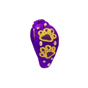 Vente chaude de bandeaux pour femmes personnalisés de créateur ornés à la main avec une impression de pied nouée fabriquée en Inde pour les vacances - Product Image 1