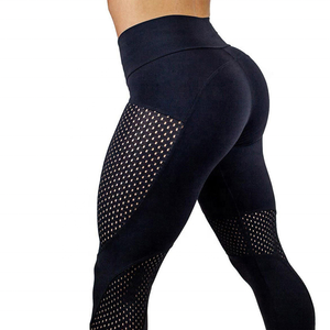 Leggings de sport thermiques pour femmes, taille haute, en Spandex/Nylon, imprimés par transfert thermique, avec inserts en maille, sans couture, pour le yoga, vente en gros - Product Image 4