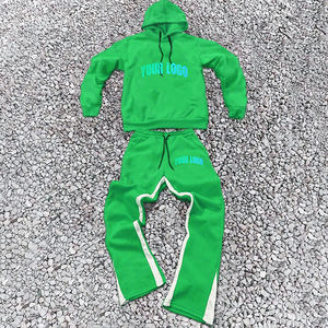 ชุดวอร์มวินเทจผ้าหนา พิมพ์ลายซันเฟด กางเกงวอร์มผ้าฝ้าย 100% เฟรนช์เทอร์รี่ เสื้อฮู้ดดี้สไตล์ดิสเทรส ชุดวอร์มผู้ชาย - Product Image 1