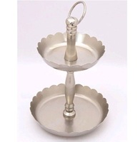 Support à gâteau rond en aluminium Trier TQC, nouveau design, finition nickel, pour servir des cupcakes et des desserts, au meilleur prix.