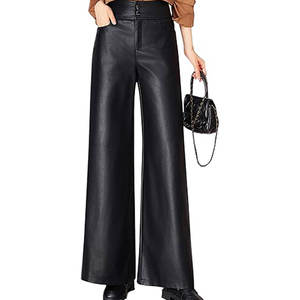 Pantalones de Cuero Elegantes para Mujer, Material de Cuero Premium, Duraderos y Transpirables, Pantalones de Cuero con Estilo para Mujer - Product Image 1