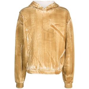Personnalisé poids lourd surdimensionné Vintage lavage à l'acide pull à capuche pour hommes Streetwear en détresse poche plaine polaire blanc hiver - Product Image 2