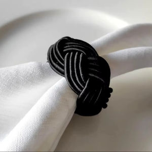 Porta Servilletas de Yute Negro Premium para Mesa de Comedor Moderna, Decoración del Hogar y Cocina, Uso Diario Práctico, Venta al por Mayor desde India - Product Image 1