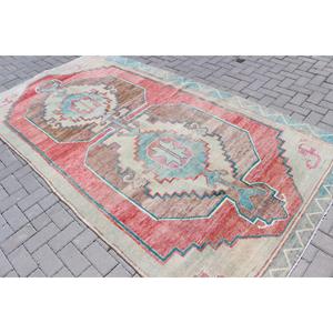 Grand tapis turc vintage 5,2x9,8 pieds, tapis en laine rouge - Product Image 4