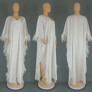 Manga murciélago suave brillante abaya - Product Image 4