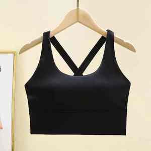 Sujetador deportivo profesional de alta resistencia con logotipo frontal almohadilla fija gimnasio Push Lencería a prueba de golpes Yoga Fitness sujetador para correr deportes - Product Image 4