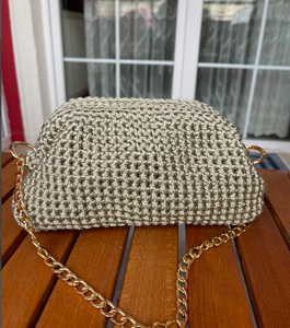 Raffia Cloud แฮนด์เมดหวายชายหาดคลัทช์กระเป๋าปาร์ตี้,ทอเกี๊ยวคลัทช์ฟางทอมือ - Product Image 1