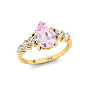 แหวนพลอยก้อนอัญมณีมอร์แกไนต์มีค่าขนาด14K ประดับเพชรที่ผ่านการรับรองจากธรรมชาติเครื่องประดับสำหรับงานเลี้ยงคลาสสิก - Product Image 5