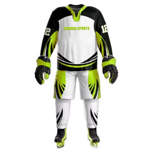 Camisetas de hockey sobre hielo con diseño personalizado, impresión sublimada con el logotipo del equipo, juego de uniformes con nombre y número de sarga - Product Image 1