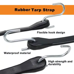 High Quality High Stretch Luggage EPDM Rubber Bunbee Tarp Strap For Heavy Duty Tie Down Straps