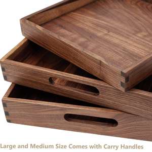 Bandeja de servicio de bambú de madera natural ecológica Premium hecha a mano servicio de hotel rectangular para suministros de restaurante - Product Image 3