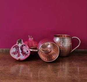 Juego de 2 tazas de cobre martillado Premium con asas de latón, perfecto para cócteles de mula de Moscú, cerveza, whisky y uso doméstico - Product Image 4