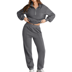 2025ชุดวอร์มผ้าฝ้ายขนแกะสำหรับผู้หญิงชุดวอร์มระบายอากาศได้ดีสำหรับฤดูหนาวพิมพ์โลโก้ตามสั่ง - Product Image 4