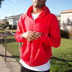 Custom <b>Men</b> Fashion Design No Drawstring Hip <b>Top</b> Hoodie Blank Fleece Full Face <b>Zip</b> <b>up</b> Hoodie - Product Image 5