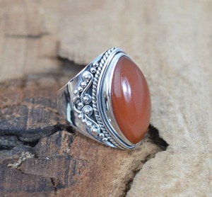 925 Sterling Silver Carnelian Gemstone Ring Jewelry Handmade Silver Boho Style Ring Jewelry For Women Wedding Gift For <b>Wife</b> - Product Image 4