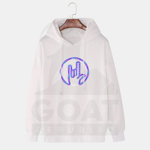 เสื้อฮู้ดอนิเมะฤดูหนาวขายส่งสำหรับผู้ชาย ลายกราฟิกเรียบๆ ย้อมสีแบบเรียบง่าย สไตล์สตรีทแวร์ ผ้าฝ้ายหนานุ่ม มีกระเป๋า ผลิตในปากีสถาน - Product Image 2