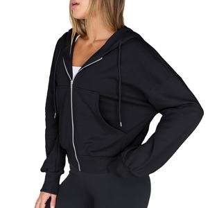 เสื้อฮู้ดมีซิปแบบสั้นสำหรับผู้หญิงสินค้ามาใหม่เสื้อฮู้ดแบบสวมหัวตัวสั้นแบบครอปสำหรับผู้หญิงสินค้ามาใหม่ - Product Image 4