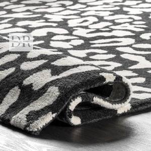 Tapis moderne en laine tufté à la main de haute qualité Design léopard gris blanc de taille personnalisée pour sol de salle à manger et de salon - Product Image 5