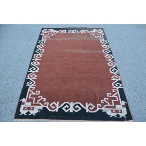 Tapis vintage, tapis de 4,4 x 6,3 pieds, tapis persan brun - Product Image 1