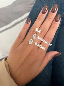 Anillo de compromiso de oro sólido de 14 quilates con corte ovalado romántico para mujer, joyería de boda con diamantes cultivados en laboratorio para fiestas y aniversarios - Product Image 2