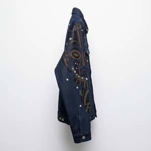 Veste en jean coupe-vent écologique personnalisée pour homme, style Y2K, imprimé bouffant, coupe ample, streetwear, fabrication d'usine, fournisseur OEM - Product Image 3