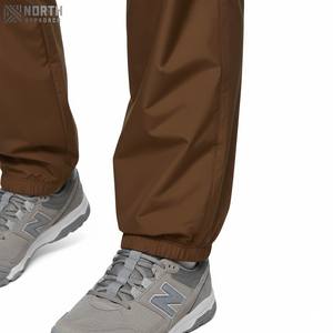 กางเกงวอร์มผ้าไนลอนกันลมสำหรับผู้ชายกางเกงวอร์มผ้าสองชั้นสำหรับฤดูหนาวสีเขียว/สีกากีลำลอง - Product Image 3