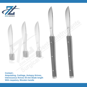 Hướng dẫn sử dụng 55mm chiều dài lưỡi dao interosseous khám nghiệm tử thi dao với raspatory gỗ xử lý cho cắt cụt sụn zoha surgico ZS-0246 - Product Image 2