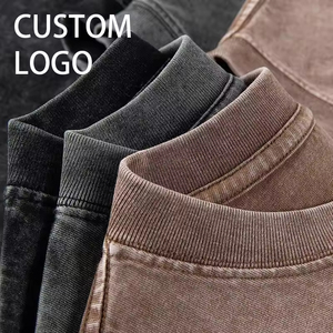 Camiseta gráfica de lavado ácido de Estilo Vintage para hombre Camiseta en blanco de algodón 100% de peso pesado de gran tamaño de Pakistán - Product Image 5