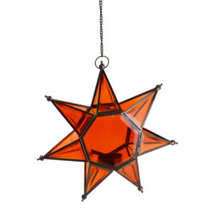 Star Lanterns Colored Full Glass Finishing Hanging Star T-light Holder for Home Festive and Indoor Decor <b>Candle</b> Stand - Product Image 1