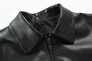 แจ็กเก็ตมอเตอร์ไซค์สำหรับผู้ชายเสื้อแจ็คเก็ตหนังแท้ลายนูนสำหรับผู้ชาย - Product Image 4