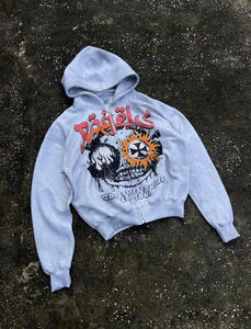 Nuevo personalizado Lose Fitted French Terry Cotton Screen Printed Sweatsuits Wind Breaker Bottom Pants y Baggy Hoodie - Product Image 2