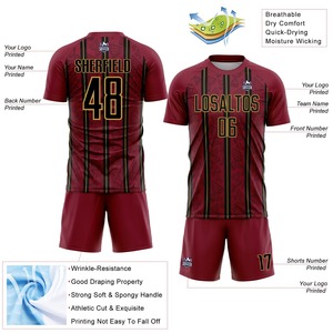 Uniforme de Fútbol Sublimado Personalizado al por Mayor, Jersey de Práctica Resistente, Pantalones Cortos de Malla Transpirable, Ropa Deportiva sin Estampado - Product Image 2