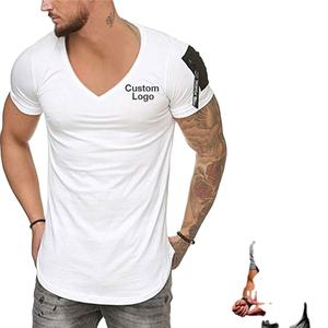 Tela al por mayor O cuello camiseta entrenamiento diseño personalizado camiseta deporte seco Fitness desgaste hombres camiseta transpirable - Product Image 1