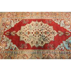 Vintage Rug, 4.3x7 ft Area Rug, <b>Red</b> Ombr <b>Wool</b> Turkish Rug - Product Image 3