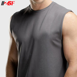 Camiseta sin mangas de entrenamiento de gimnasio para hombre personalizada OEM, chaleco muscular para culturismo, diseño de camiseta sin mangas caída - Product Image 4