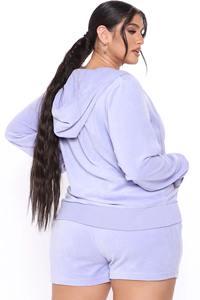 Comprar al por mayor 2025 conjuntos de chándal mujer moda con capucha de manga larga de Color sólido Casual Top chaqueta con capucha pantalones cortos conjunto - Product Image 2